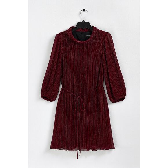 Jessica Howard 22W Metallic Pleated DressPlum Purple Sparkle Party Cocktal - Picture 2 of 11